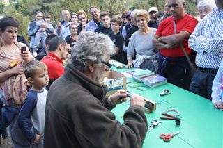 Un momento della visita a Cala Barca